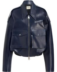KHAITE - Owey Leather Bomber Jacket - Lyst