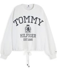 Tommy Hilfiger - Crest Logo-Print Drawstring-Hem Sweater - Lyst