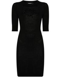 DSquared² - Crystal-Embellished Mini Dress - Lyst
