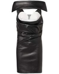 Jean Paul Gaultier - Cutout Draped Leather Cocktail Dress - Lyst