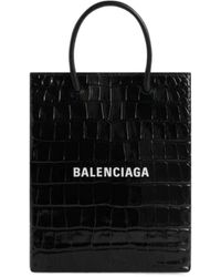 Balenciaga - Borsa Shopping Grande Con Lavorazione Coccodrillo Da Donna - Lyst