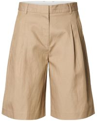 SELECTED - Cotton Blend Bermuda Shorts - Lyst