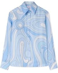 PUCCI - Pucci Printed Silk Button-Up Shirt - Lyst