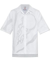 CASABLANCA - Sheer Panel Short-Sleeved Shirt - Lyst