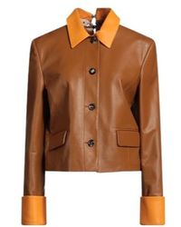 Marni - Tan Jacket Leather - Lyst