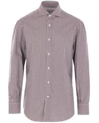 Brunello Cucinelli - Check-Pattern Cotton Shirt - Lyst