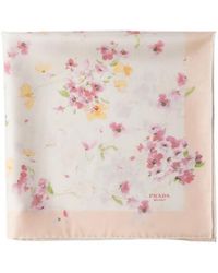 Prada - Printed Silk Twill Scarf, 55 X 55 Cm - Lyst