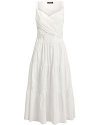 Ralph Lauren - Sleeveless Cotton Flounced Dress - Lyst