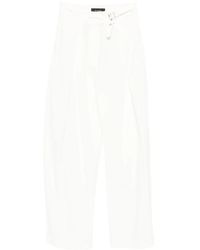 Pinko - Pleated Belted Straight Trousers - Lyst