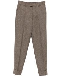 Berwich - Herringbone-Pattern Wool Trousers - Lyst