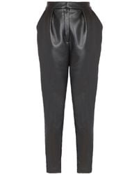 Balmain - High-Waisted Faux Leather Trousers - Lyst