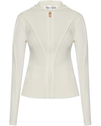 Victoria Beckham - Zip-Up Knitted Hoodie - Lyst