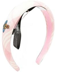 Vivienne Westwood - Orb-Embroidered Checked-Pattern Headband - Lyst