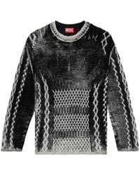 DIESEL - Oval D Cable-Knit Sweater - Lyst