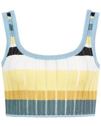 Alaïa - Striped Ribbed-Knit Tank Top - Lyst