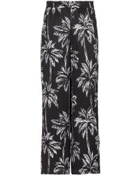 Balmain - Palm Print Satin Pyjama Trousers - Lyst