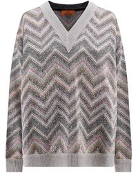 Missoni - Zigzag Sequin-Embellished V-Neck Jumper - Lyst