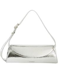 Jil Sander - Cannolo Crackled Foldover Top Clutch Bag - Lyst