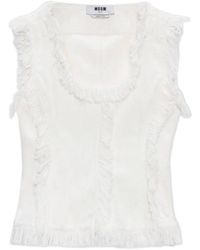 MSGM - Frayed Raw Top - Lyst