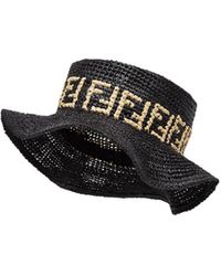 Fendi - Ff Motif Wide-Brimmed Bucket Hat - Lyst