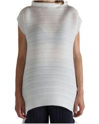 Pleats Please Issey Miyake - Asymmetrical-Hem Pleated Top - Lyst