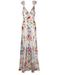 CAMILLA - Embellished Floral Silk Slip Dress - Lyst