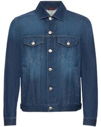 Brunello Cucinelli - Lightweight Old Denim Four-Pocket Jacket - Lyst