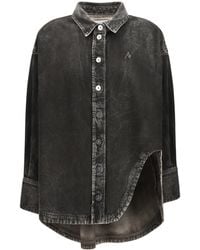 The Attico - The Logo Embroidered Denim Shirt - Lyst