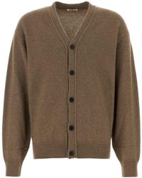 AURALEE - V-Neck Knit Cardigan - Lyst