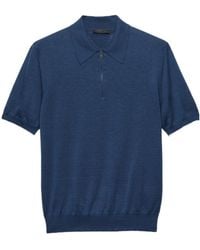 Prada - Silk And Cotton Polo Shirt - Lyst