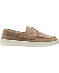 BOSS - Lace-Up Leather Boat Shoes - Lyst