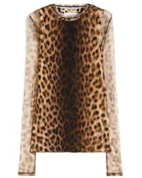 Sportmax - Spxzebu Sheer Animal Printed Long-Sleeved Top - Lyst