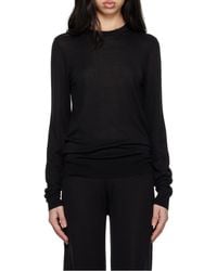 TOTEME - Totême Ribbed Hem Crewneck Knitted Jumper - Lyst
