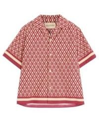 Valentino - Cotton Popeline Bowling Shirt With Toute La V Print - Lyst