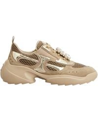 Roger Vivier - Embellished Lace-Up Sneakers - Lyst