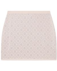 CASABLANCA - Crystal Letter Wool Knit Mini Skirt - Lyst