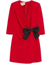 Valentino - ヴァレンティノ リボンディテール Vネックドレス - Lyst