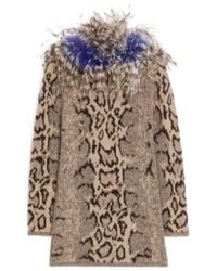 Valentino - Animal Patterned Long-Sleeved Mini Dress - Lyst