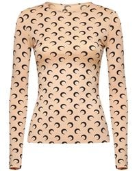 Marine Serre - Moon-Print Crew-Neck T-Shirt - Lyst