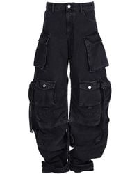 The Attico - The Fern Wide-Leg Cargo Jeans - Lyst