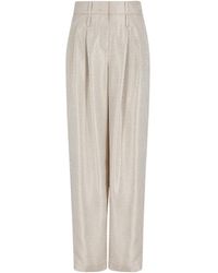 Giorgio Armani - High Waist Cropped Trousers - Lyst
