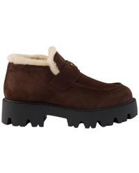 Prada - Suede Loafers - Lyst
