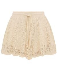 Zimmermann - Mahon Crochet-Knit Drawstring Shorts - Lyst