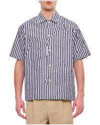 Sacai - Striped Short-Sleeved Shirt - Lyst