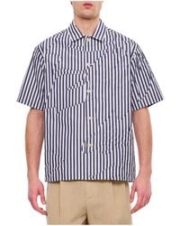 Sacai - Striped Short-Sleeved Shirt - Lyst