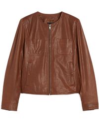 Max Mara - Short Nappa Leather Jacket - Lyst