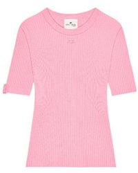 Courreges - Courrèges Buckle Knitted T-Shirt - Lyst