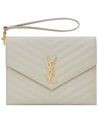 Saint Laurent - Monogram Quilted Clutch Bag - Lyst