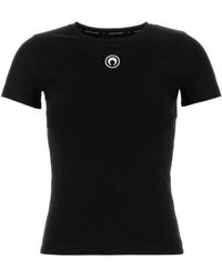 Marine Serre - Crescent Moon Embroidered Crewneck T-Shirt - Lyst