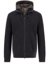 Herno - Hooded Zipped Cardigan - Lyst